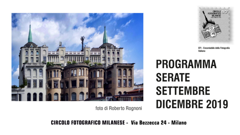 PROGRAMMA SETTEMBRE – DICEMBRE 2019