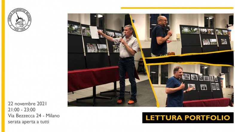 22 NOVEMBRE 2021 – ORE 21:00 – LETTURA PORTFOLIO